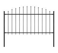 Qnhdfrt Clôture de jardin en acier - 1,7 m x 125-150 cm - Noir - Avec pointe de lance - Design moderne - Clôture stable pour jardin, cour et terrain commercial - Clôture à double fil facile à monter
