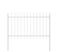 Qnhdfrt Clôture de Jardin en Acier Revêtu de Poudre Blanc - Lot de 6 Panneaux de Clôture Rectangulaires pour Délimitation de Terrain et Terrasse - 1020 x 130 cm