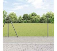 Qnhdfrt Clôture de jardin en acier revêtu de PVC - Gris - 100 m x 1,2 m - Panneaux robustes pour poules, jardin, camping, paddock