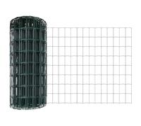 Qnhdfrt Clôture Euro 0,6 x 25 m - Clôture de jardin en fer enduit de PVC - Clôture métallique verte pour jardin, terrasse et délimitation de terrain - Clôture en treillis stable