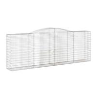 Qnhdfrt Clôture Gabion Arqué 9 pcs 400x50x140/160 cm, Cage de Pierre en Fer Galvanisé 3,5 mm, Mur de Soutènement Décoratif et Isolation Phonique pour Aménagement Jardin Extérieur Patio