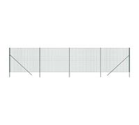 Qnhdfrt Clôture grillagée verte 2 x 10 m - Kit complet avec poteaux de clôture et accessoires de montage - Clôture de jardin en acier galvanisé avec revêtement en PVC pour délimitation de terrain et