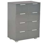 Qnhdfrt Commode - Gris brillant - 60 x 35 x 80 cm - Avec 8 tiroirs - Buffet moderne en bois - Robuste - Pour chambre à coucher, couloir, salon