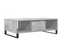 Qnhdfrt Concrete Gray Coffee Table, Engineered Wood and Iron