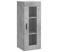 Qnhdfrt Concrete Gray Engineered Wood and Glass Wall Cabinet