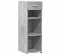 Qnhdfrt Concrete Gray Engineered Wood Narrow Sideboard, 30x42.5x93 cm | This space-saving cabinet features a drawer and shelves, ideal for organizing living rooms, offices, and entryways.