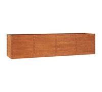 Qnhdfrt Corten Steel Raised Garden Bed, 320x80x77 cm Rectangular Planter | Features an open-bottom design and natural rust finish, ideal for growing vegetables, flowers, and deep-root plants.
