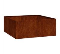 Qnhdfrt Corten Steel Square Raised Garden Bed, 100x100x40 cm | Features an open bottom for healthy roots, ideal for growing vegetables, flowers, and herbs in gardens or patios.