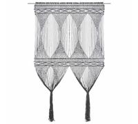 Qnhdfrt Cotton Macrame String Curtain 140x240cm Rod Pocket Anthracite
