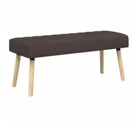 Qnhdfrt Dark Brown Fabric Channel Tufted Bench with Rubberwood Legs