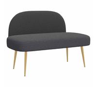 Qnhdfrt Dark Gray Boucle Upholstered Bench with Backrest & Metal Legs | This 110 x 60 x 76 cm modern seat is designed for living rooms, entryways, and bedroom end-of-bed placement.