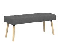 Qnhdfrt Dark Gray Tufted Fabric Bench with Solid Rubberwood Legs | Measuring 110 x 40 x 46 cm, this rectangular seat is ideal for entryways, hallways, and the end of your bed.