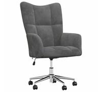 Qnhdfrt Dark Gray Velvet Swivel Office Chair, Height Adjustable