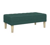 Qnhdfrt Dark Green Fabric End of Bed Bench with Wood Legs