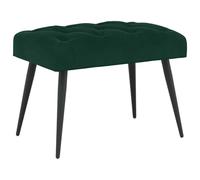 Qnhdfrt Dark Green Velvet Tufted End of Bed Bench with Metal Legs