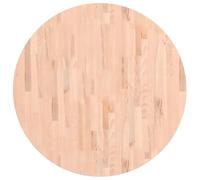 Qnhdfrt Dessus de Table Rond Ø 90 cm en Bois de Hêtre Massif - Plateau de Table de Remplacement Non Traité Épaisseur 2,5 cm pour Table Basse Salon - Design Naturel Unique