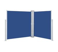 Qnhdfrt Double-Sided Retractable Side Awning, Steel Frame, Blue, 140x600cm
