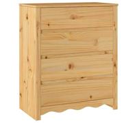 Qnhdfrt Drammen Commode chêne 76,5 x 40 x 91 cm en pin massif avec 4 tiroirs design moderne robuste et durable compatible avec chambre à coucher, couloir et salon