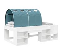 Qnhdfrt Engineered Wood Bed Frame with Tunnel and Ladder, White & Blue