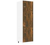 Qnhdfrt Engineered Wood Built-in Refrigerator Cabinet, Smoked Oak