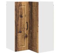 Qnhdfrt Engineered Wood Corner Wall Kitchen Cabinet, Antique Brown
