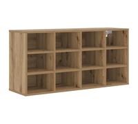 Qnhdfrt Engineered Wood Shoe Bench with 12 Shelves, Artisan Oak