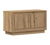 Qnhdfrt Engineered Wood TV Stand, Artisan Oak 2-Door Cabinet