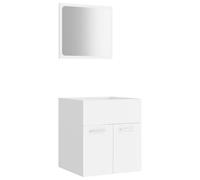 Qnhdfrt Ensemble de 2 meubles de salle de bain, blancs, en bois dérivé, avec miroir acrylique, 40 x 37 cm, meuble de lavabo 41 x 46 cm, design moderne, peu encombrant, pour petites salles de bains