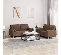 Qnhdfrt Ensemble de canapés 2 places en tissu marron avec coussins, confortable, robuste et durable, avec coussins confortables