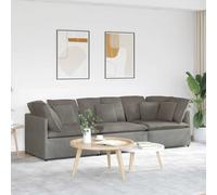 Qnhdfrt Ensemble de canapés d'angle modulaires avec coussins en velours côtelé gris clair, 300 cm de large, structure métallique pour salon et coin salon