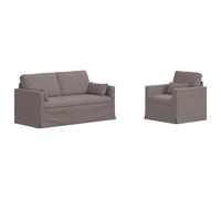 Qnhdfrt Ensemble de Canapés Modulables 2 Pièces Salon, Canapé Sectionnel Moderne en Tissu Taupe 2/3 Places avec Cadre en Métal Robuste et Pieds Noirs, Canapé Confortable pour Bureau et Chambre