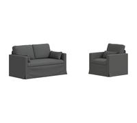 Qnhdfrt Ensemble de Canapés Modulaire 2 Pièces en Tissu Gris Foncé - Canapé Sectionnel Moderne pour Salon, Bureau et Chambre, Structure en Métal Stable, 139 x 78 x 80 cm