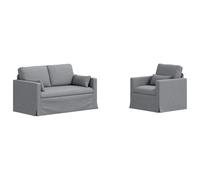 Qnhdfrt Ensemble de Canapés Modulaires 2 Pièces en Tissu Gris Clair, Salon et Bureau Moderne, Canapé Sectionnel Élégant avec Cadre Métal Stable et Assise Ergonomique, 139x78x80cm et 78x78x80cm