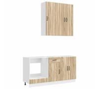 Qnhdfrt Ensemble de Meubles de Cuisine Lucca 5 Pièces, Cuisine Complète Moderne en Bois dIngénierie, Armoires et Meubles Bas avec Pieds Réglables, Décor Chêne Sonoma