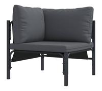 Qnhdfrt Ensemble de meubles de jardin - Anthracite - 80 x 80 x 71 cm - Cadre en acier - Canapé d'extérieur moderne avec coussin d'assise amovible - Robuste et flexible - Pour balcon, terrasse et salon