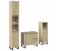 Qnhdfrt Ensemble de meubles de salle de bain, 3 pièces, en chêne Sonoma, 65 cm, lavabo de 30 x 190 cm et 30 x 100 cm, meuble de salle de bain, design moderne, miracle de rangement pour petites salles
