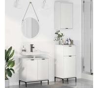 Qnhdfrt Ensemble de meubles de salle de bain - 39,5 x 36 x 88 cm - En bois blanc - Buffet moderne avec 7 étagères et 4 portes - Peu encombrant - Pour salle de bain, couloir, cuisine et WC d'invités