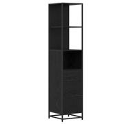 Qnhdfrt Ensemble de meubles de salle de bain - Aspect chêne noir - 35 x 37,5 x 166 cm - Étagère moderne avec tiroir - Solution de rangement longue durée pour petites et grandes salles de bains