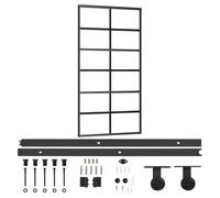 Qnhdfrt ESG Glass and Aluminum Sliding Door, 102x205 cm