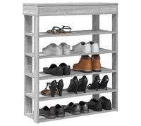 Qnhdfrt Étagère à chaussures grise Sonoma - 80 x 30 x 98 cm - En bois - Organiseur étroit avec espace de rangement - Peu encombrante - Pour couloir, entrée et petites pièces