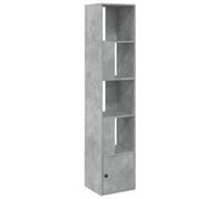 Qnhdfrt Étagère à livres en matériau dérivé du bois - Gris béton - 40 x 36 x 189 cm - Avec 4 étagères et 50 kg de charge au sol - Étagère étroite moderne pour bureau, salon, chambre à coucher, couloir
