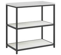 Qnhdfrt Étagère de Cuisine en Acier Blanc 90x50x92 cm, Meuble de Rangement Moderne avec Planches pour Micro-Ondes, Vaisselle et Épices, Desserte Stable pour Organisation et Optimisation d'Espace