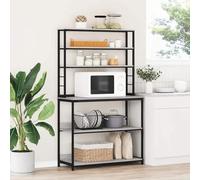 Qnhdfrt Étagère de cuisine, gris sonoma 100 x 40 x 168 cm, en cadre en acier et matériau dérivé du bois, 5 tablettes robustes, bibliothèque industrielle format portrait pour cuisine, salon, couloir et