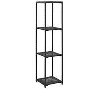 Qnhdfrt Étagère de Rangement Noire 30x30x120 cm - Tour de Rangement Compacte en Résine Tressée avec 4 Niveaux - Meuble de Stockage pour Salon, Bibliothèque ou Présentoir de Jardin