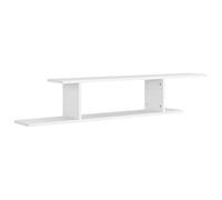 Qnhdfrt Étagère murale, blanche, 125 x 18 x 23 cm, en bois asymétrique, design moderne, capacité de charge de 40 kg, facile à nettoyer, pour salon, couloir, chambre à coucher et bureau