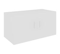 Qnhdfrt Étagère murale, blanche, 80 x 39 x 40 cm, en bois avec 2 portes, armoire universelle moderne pour salon, couloir, salle de bain, cuisine, chambre à coucher
