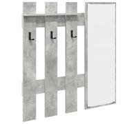 Qnhdfrt Étagère murale en béton gris 100 x 10 x 100 cm en matériau dérivé du bois avec miroir - Étagère suspendue peu encombrante pour couloir, chambre et salle de bain - Design moderne avec espace de