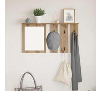 Qnhdfrt Étagère murale en chêne artisanal, 85 x 45 cm, avec miroir et crochet, design flottant moderne, pour couloir, chambre, salon, salle de bain