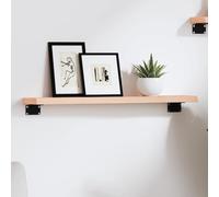 Qnhdfrt Étagère murale en chêne massif non traité 60 x 10 x 2 cm avec bord naturel fabriquée à la main Design rustique pour salle de bain, cuisine, salon comme bibliothèque ou étagère murale