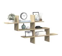 Qnhdfrt Étagère murale, en chêne Sonoma, en bois dérivé, 124,5 x 18 x 60,5 cm, pour salon, salle de bain, cuisine, avec design peu encombrant et longue durée de vie